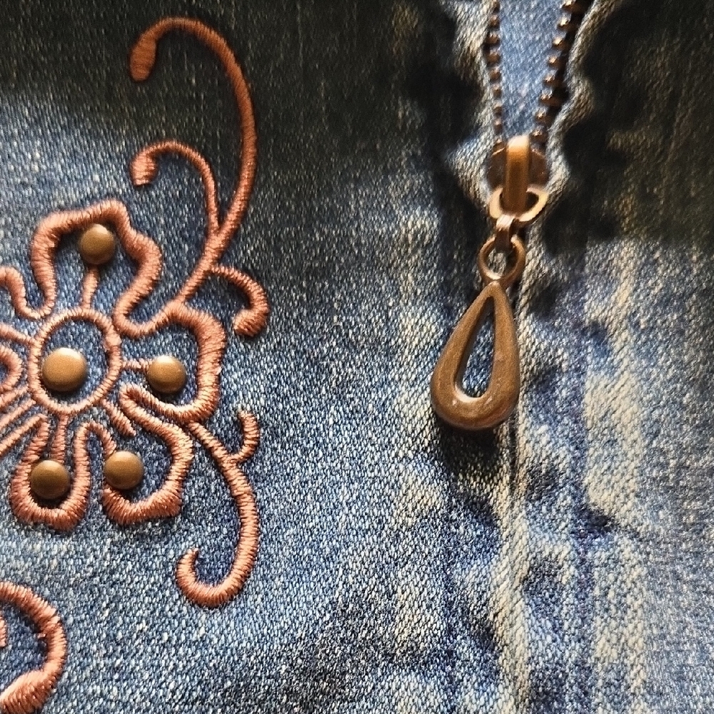 Tantrums Dark Blue Denim Jacket with Subtle Stitching - Picture 5 of 7